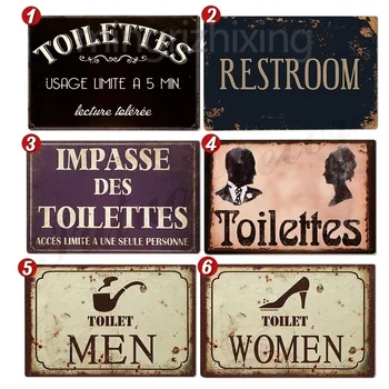 Tualetes Skārda Pazīmes Plāksne Toilettes Tualete, Vannas istaba Metāla Zīmes(20cm*30cm )(Apmeklēt Mūsu Veikalu, Vairāk Produktu)