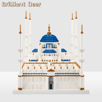 Turcijas Zilās Mošejas 6850 GAB., Ķieģeļu Mikro Dimanta Bloku Pasaules Slaveno Arhitektūras Piemineklis DIY 3D Puzzle Rotaļlietas Bērniem