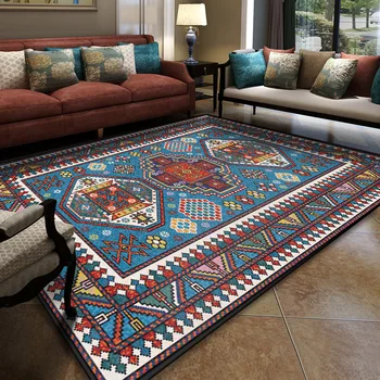 Turcijas persiešu paklāju etniskā stila paklāja viesistabā, guļamistabā liels, paklāju salons kristāla samta neslīdoša bērnu istabas grīdas paklājs