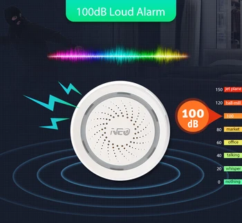 Tuya Smart Dzīves Bezvadu WiFi Sirēnu Signālu Sensors, Skaņas un Gaismas Trauksmes Sirēna Atbalsta Alexa Home Security