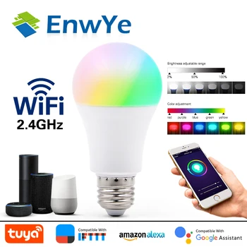 Tuya Smart Dzīves WiFi Spuldzes 9W Led Spuldzes Atbalstu Amazon ECHO Google Home IFTTT Remote Balss Kontroles RGBCW