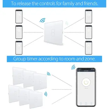 Tuya WiFi Slēdzis Smart Home Google Home Alexa Echo DIY Mājas uzlabošana App Tālvadības PAR OFF Ūdensizturīgs ar Stikla Panelis