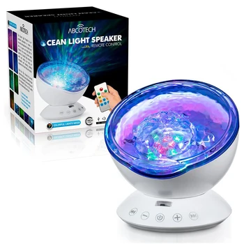 Tālvadības pults LED Okeāna Viļņu Mūzikas Projektoru Gaismas 7 Krāsas, Gaismas Iebūvēts Mūzikas Atskaņotājs, ar kuru Relaksējošu Gaisotni Kāzu Dekori 30