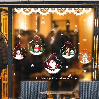 Tēvs Ziemassvētku skatlogu Uzlīmes DIY Sniegpārslas Ornamenti, Sienas Uzlīmes Dzīvojamā Istaba, Veikals, Stikla Apdare