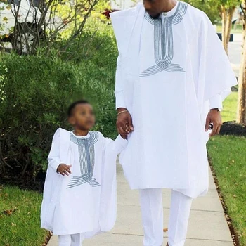 Tēvs, dēls zēns kid bērnu kostīmi dashiki vīriešiem āfrikas drēbes africain āfrikā, vīriešu apģērbs, apģērbs, tērps 3 gabali set Plus Lieluma