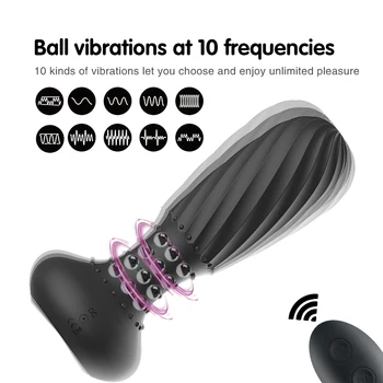 Tūpļa Vibrators Rotācijas Pērlītēm Prostatas Masāža Sievietēm G-spot/Clit Stimulācijas Silikona Seksa Rotaļlietām Bezvadu Vibrējošo Anālo Butt Kontaktspraudņi