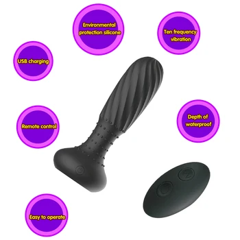 Tūpļa Vibrators Rotācijas Pērlītēm Prostatas Masāža Sievietēm G-spot/Clit Stimulācijas Silikona Seksa Rotaļlietām Bezvadu Vibrējošo Anālo Butt Kontaktspraudņi