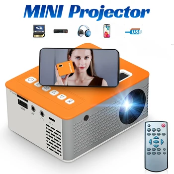 UC28D Mini Projektoru LED Portatīvie Mājas USB Mobile Phone 10 ANSI 480*272 TF karte AV IS 5V 2A U diska, DVD, TV KASTĒ 3,5 MM AV