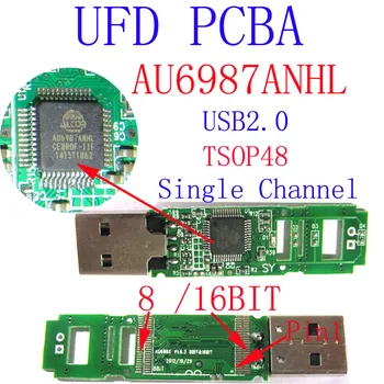 UFD AU6987ANHL PCBA ,8/16bit TSOP48, USB Flash Disku plates, pen drive PCBA, attiecas uz datu atgūšanu un atbalstu veco flash