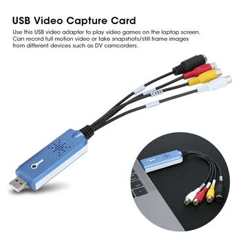 USB 2.0 Audio TV Video VHS uz PC DVD, VCR Converter Viegli Uztveršanas Kartes un Adapteri Datoru/CCTV Kameras USB 2.0 Video Converter