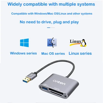USB 3.0 Karšu Lasītājs XQD/SD karšu lasītājs, multifunkcionāla 3 in 1 plug and play Atmiņas fotokameru karšu lasītājs Cardreader Adapter 500Mbps