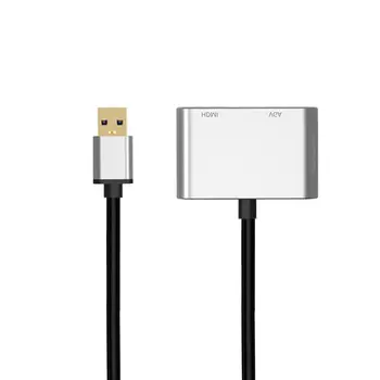 USB 3.0 uz HDMI VGA Adapteri 4K HD 1080P Multi-Display 2in1 USB uz HDMI Pārveidotājs Audio / Video Kabelis windows 7/8/10 iOS
