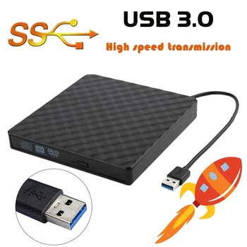 USB 3.0 Ārējo DVD Rakstītāju Ieraksti DVD RW Optisko Disku, CD/DVD Atskaņotājs, MAC OS, Windows XP/7/8/10 ABS Plastmasas Materiāla