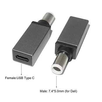 USB 3.1 C Tipa USB C Klēpjdators Lādētāju Strāvas Adapteris Converter USB C Tipa Sievietes 7.4*5.0 4.0*1.35 5.5*2.5 4.5*3.0 mm Dc Plug Jack
