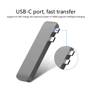 USB 3.1 Tipa C Hub Ar HDMI savietojams Adapteris 4K Thunderbolt 3 USB C Mezgls Mezgls 3.0 TF SD Lasītājs Slots PD par MacBook Pro/Air