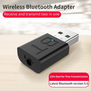 USB Bluetooth 5.0 Automašīnas Komplektu Bezvadu Mūzikas Stereo 3.5 mm Jack Audio Uztvērēju Adapteri Auto Bluetooth AUX Auto Radio MP3 PC