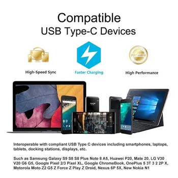 USB C C Tipa Kabeli 5ft 2pack, 2 in 1 Datu un Uzlādes Kabelis, Mobilo Telefonu, Klēpjdatoru, Uzlādes Stacija, Power Bank, Tabletes, utt
