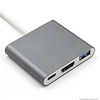 USB C HUB ar HDMI savietojams Adapteris priekš Macbook Pro/Air Thunderbolt 3 USB C Tipa Rumbu ar HDMI saderīgas 4K