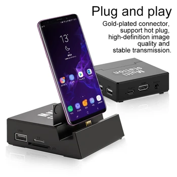 USB C Tipa HDMI CENTRMEZGLS, Dock Staciju, Strāvas Adapteri, lai Huawei P30 P20 Pro USB Type-C HUB Doka pamatu Samsung S9 S10