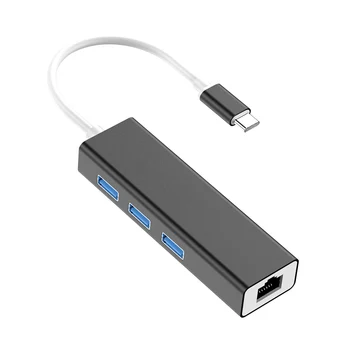 USB-C līdz 5Gbps Hub Tīkla Kartes USB 3.0 RJ45 10/100Mbps centru Windows, Mac OS, Linux Sadzīves Tīkla Apdare