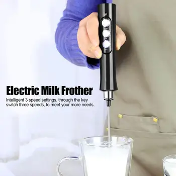USB Elektrisko Piena Putotāju 3 Ātrumiem, Kapučīno Kafijas Foamer 3 Noslaucīt Rokas Olu Putotājs Karsta Šokolāde, Latte Dzert Blenderis Mikseris