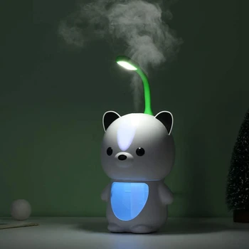 USB Karikatūra Lācis Gaisa gaisa mitrinātāju, Krāsu LED Nakts Gaismas Miglas Mašīna Lācis gaisa mitrinātāju, Pulverizators Gaisa Attīrītājs gaisa mitrinātāju