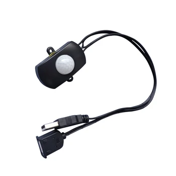 USB Kustības Sensora Slēdzis DC5V Cilvēka Ķermeņa Infrasarkano regulējams LED Gaismas Stīgu Lentes Maiņa Kontrolieris JQ
