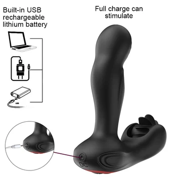 USB Lādējamu Anālais Plug Vibrators Butt Plug Vīriešu Prostatas Masāža ar Gredzenu Tālvadības G-spot Vibrators Seksuāla rakstura Produkti