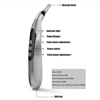USB Lādējamu Meridian Enerģijas Pildspalvu Elektroniskā Akupunktūras Pildspalvu Elektriskā Meridiāniem Lāzera Terapija Dziedēt Masāža Pildspalvu Sāpju Atvieglojums