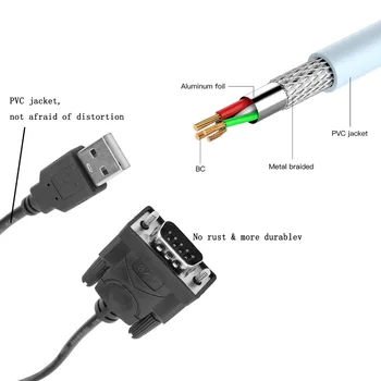 USB RS232 uz DB 9-Pin Male Kabeļa Adapteris Converter Atbalsta Win 7 8 10 Pro Sistēmu, Datoru Piederumi, Bezmaksas Piegāde