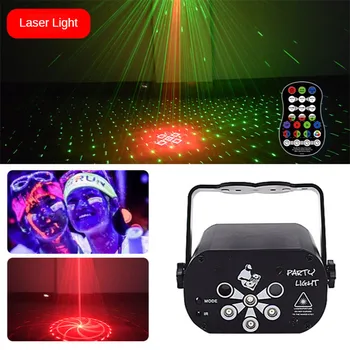 USB UV Lampa Mini Lāzeru Gaismas Šovs, Zvaigžņotās Debesis Nakts Gaismas Projektors 6 Caurumi Disko DJ Puse Gaiši Ziemassvētki Kāzu Discolamp