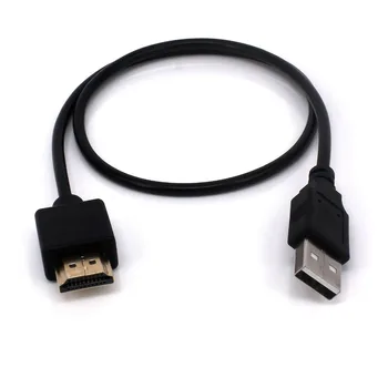 USB uz HDMI vads 0,5 m USB 2.0 Male-HDMI Male Lādētāja Kabeli Sadalītājs