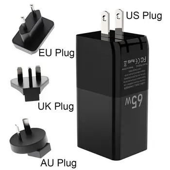 UTBVO GaN USB C PD3.0 65W Travel Lādētāju 60W QC3.0 PPS AFC SCP Ātri Maksa Par Samsung Galaxy Note10+ 5G/S9/S10/S20/A70/A80/A90