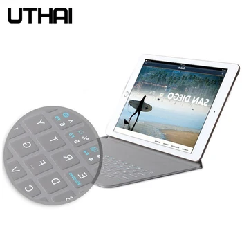 UTHAI E025 iPad GAISA / AIR2 / Gadījumā 9.7 Tablete Bluetooth Klaviatūru 3-in-1 Slim Portable Maksts, lai iPad4 / 3/2 / mini123