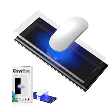 UV Stikla ar pirkstu nospiedumu atbloķēt Samsung Galaxy Piezīme Plus 10 Ekrāna Aizsargs Rūdīta Stikla, Ņemiet vērā, 10 Plus Izliektu Vāku