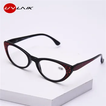 UVLAIK Cat Eye Lasīšanas Brilles Sievietēm Dimanta Presbyopic Luksusa Optiskās Brilles Hyperopia Briļļu Dāmas Brilles