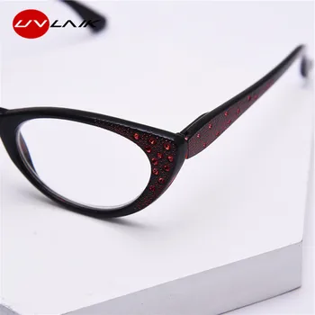 UVLAIK Cat Eye Lasīšanas Brilles Sievietēm Dimanta Presbyopic Luksusa Optiskās Brilles Hyperopia Briļļu Dāmas Brilles