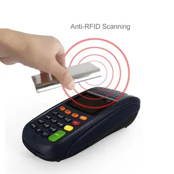 Ultra Thin Nerūsējošā Tērauda Kabatas RFID Pretbloķēšanas Kredītkartes Maka Turētājs Vīriešiem un Sievietēm ar 6 PVC Sloti