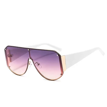 Unisex Modes Dāmas Viens Gabals Laukumā Saulesbrilles Sieviešu Ieplests Toņos Vintage Zīmolu Lielgabarīta Saules Brilles Sieviešu Zonnebril