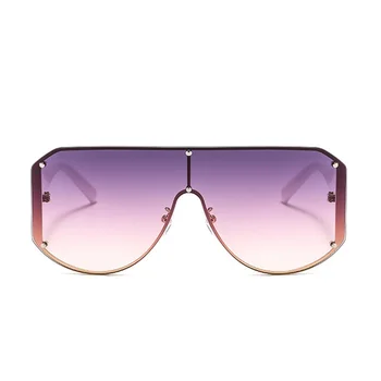 Unisex Modes Dāmas Viens Gabals Laukumā Saulesbrilles Sieviešu Ieplests Toņos Vintage Zīmolu Lielgabarīta Saules Brilles Sieviešu Zonnebril