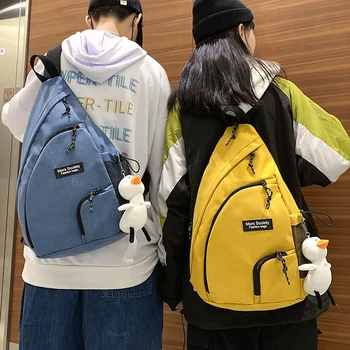 Unisex multi-function Mugursoma Modes Studentiem korejas schoolbag Ikdienas Vienkāršību Viena pleca, Krūtīm pakete Ūdensizturīgs Jaunas