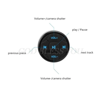 Universālas Automašīnas Stūres Rata Bluetooth Bezvadu Tālvadības pults Multivides Taustiņu Mobilo Tālruņu Kontrolieris Automašīnas Komplektu Piliens Kuģniecība