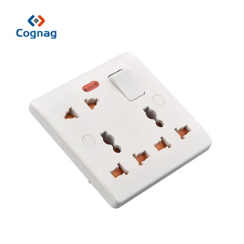 Universālā standarta strāvas kontaktligzdu multi ES UK ASV ķēžu elektriskās kontaktligzdas 8 pin hole bakelīts balts 13A augstas kvalitātes ligzda