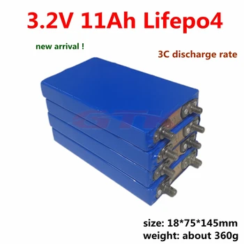 Uz pārdošanu!GTK 3.2 v 11ah lifepo4 baterijas nav 10ah 30A gāzizlādes šūnu alumīnija gadījumā 12v 10ah akumulatora DIY pack power tools