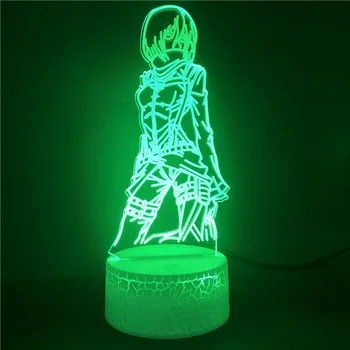 Uzbrukums Titan Anime Kids 3d Pulkstenis Lampas Nightlight Telpu Apdare, Led Krāsas Maiņa Bluetooth Nakts Gaisma Anime Dāvanu