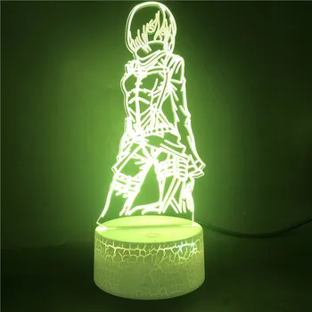 Uzbrukums Titan Anime Kids 3d Pulkstenis Lampas Nightlight Telpu Apdare, Led Krāsas Maiņa Bluetooth Nakts Gaisma Anime Dāvanu
