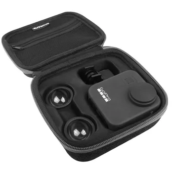 Uzglabāšanas soma GoPro Max Melna Mini EVA Aizsardzības Uzglabāšanas Gadījumā Portatīvā Soma Rūtiņu Stiprinājums Go Pro MAX Darbības Kameru Piederumi