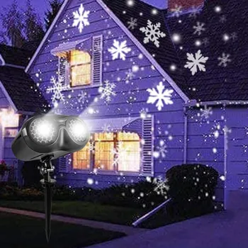 Uzlabot Binokļu Sniegputenī LED Projektoru Gaismas Ziemassvētku Rotējošo Projektoru Ūdensizturīgs Sniegpārslas Ainavu Uzmanības centrā Ar Tālvadības