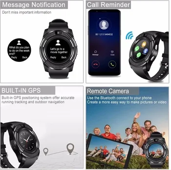 V8 Smart Skatīties Vīrieši Bluetooth Sporta Pulksteņi Sieviešu relogio inteli Smartwatch ar Kameru, Sim Kartes Slots смарт часы PK DZ09 Y1 A1