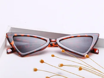 VWKTUUN Saulesbrilles Sieviešu Zīmola Dizainere Mazo Trīsstūra Sunglass Dzimuma Kaķis Acs, Saules Brilles Sievietēm Oculos Āra Brilles